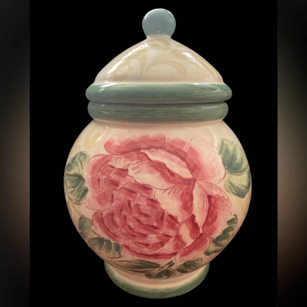 The Big Peony Ceramic Jar With Lid